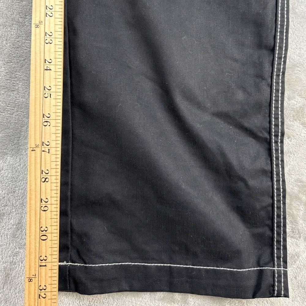 True Religion Cargo Pants Mens 34 Baggy EMB HS SN Jet Black Contrast Stitch NEW